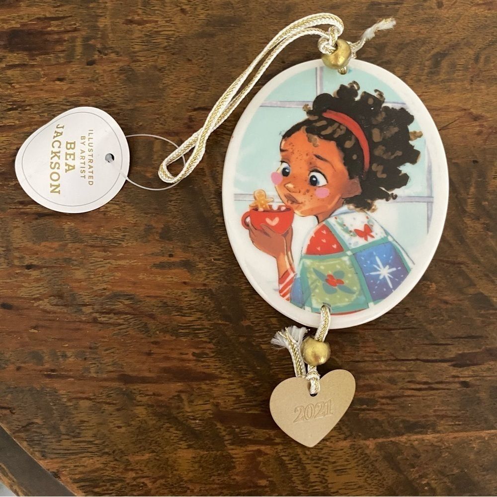 3 piece Holiday Illustration ceramic ornaments - Picture 2 of 4
